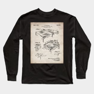 Table Tennis Patent - Tennis Art - Antique Long Sleeve T-Shirt